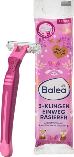 Balea Jednorazový holiaci strojček, 3 čepieľky, 8 kusov