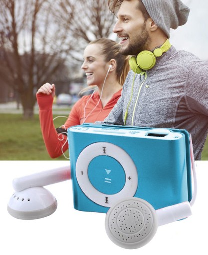 MP3 PREHRÁVAČ Čítačka kariet až do 32 GB MODRÁ slúchadlá