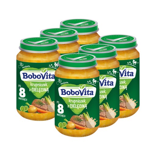 BOBOVITA Krupniczek s teľacím mäsom, 6x190g - KD