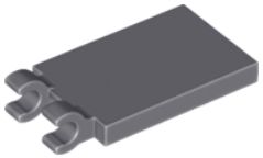 LEGO PLATE 2X4 C SIVÁ S HÁČKAMI 30350b - 2 KS