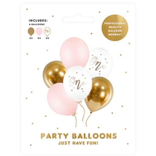 Farebné BALOONS ONE oslávenkyňa 6 ks.