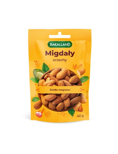 Bakalland celé orechy mandle 40g prírodné čerstvé veľké PRÉMIOVÁ KVALITA