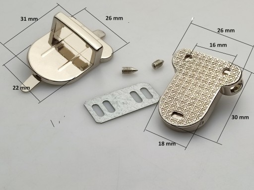 Zapínanie na zips na aktovkovú tašku 26/30 mm strieborná