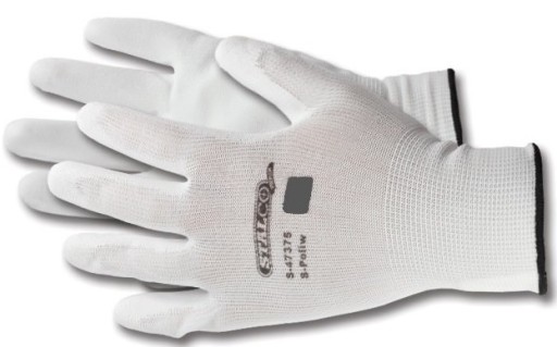 POLYAMIDOVÉ PRACOVNÉ RUKAVICE, BIELE TENKÉ R 9