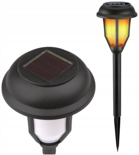 SOLAR LED záhradná lampa, zapichnutá, Flame, 40 cm