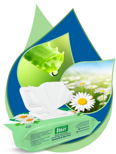 Zamatový vlhčený toaletný papier CHAMOMILE 1 ks