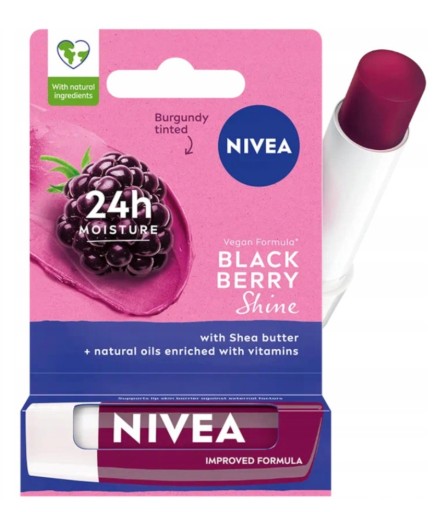 NIVEA BLACK BERRY SHINE STAROSTLIVOSŤ RUŽ NA BLACKBERRY