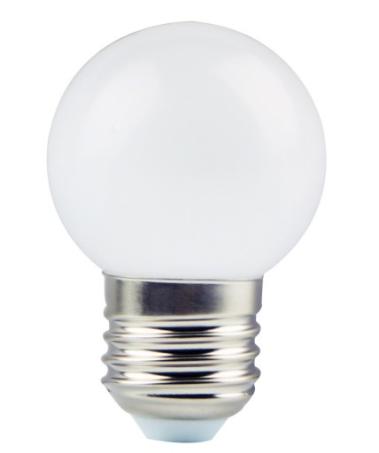 E27 LED žiarovka 1W 3000K G45 Mliečna guľa