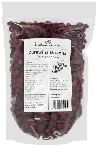 SUŠENÉ BRUSNICE 500g PRÍRODNÉ CELÉ OVOCIE BEZ KONZERVAČNÝCH LÁTOK ZDRAVIE KUCHYŇA