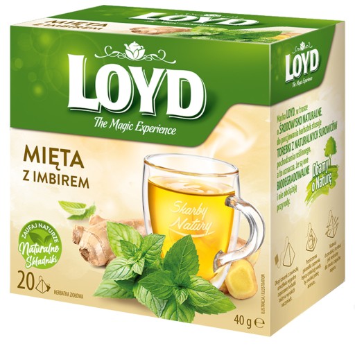 Zdravý bylinkový čaj Mätový so zázvorom Prírodné zložky 20 T. LOYD