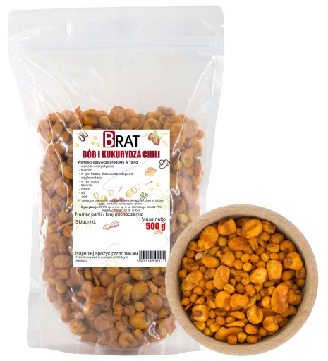 Pečená fazuľa a kukurica MIX s príchuťou chilli 500g snack