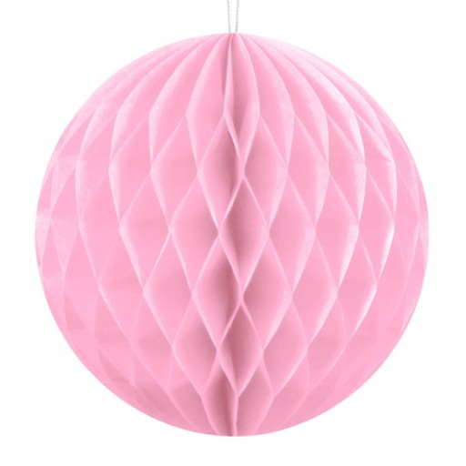 HONEYCOMB guľa z hodvábneho papiera, ružová, 10 cm, závesná dekorácia