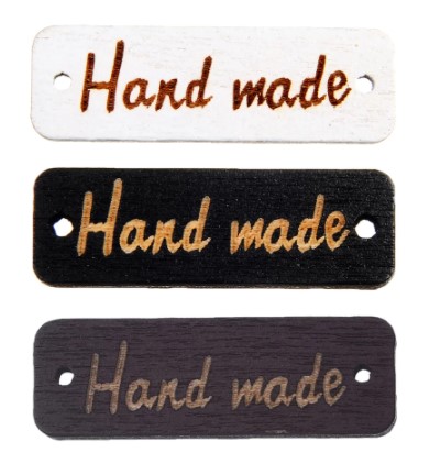 HAND MADE drevený štítok biely 5 KS 1255