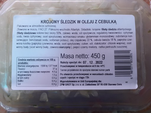 Sleď v oleji s cibuľou Beczka Grotowska 450g
