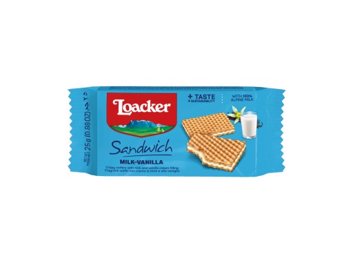 Loacker Sendvičové mlieko a vanilková oblátka 25g