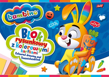 A4 Bambino podložka na kreslenie, 16 farebných listov, škola x 2 kusy
