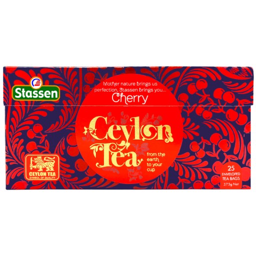 STASSEN Čerešňový čaj - Cejlónsky čierny čaj - ČERŠEŇ - 25 VRECOV