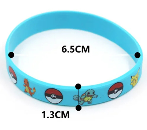 Silikónové náramky, gumičky priateľstva POKEMON, 4 ks, mix farieb