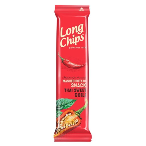 Dlhé zemiakové lupienky s príchuťou sladkej čili papričky 75 g LONG CHIPS