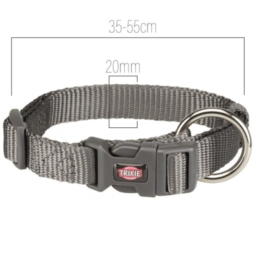 Prémiový golier, M–L: 35–55 cm/20 mm, grafit