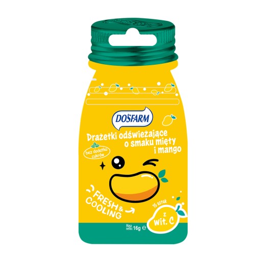 Cukríky BEZ CUKRU Mango Mint dražé 16g.