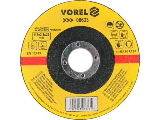 REZNÝ KOTÚČ NA KOV 115x2,5x22MM VOREL 08633