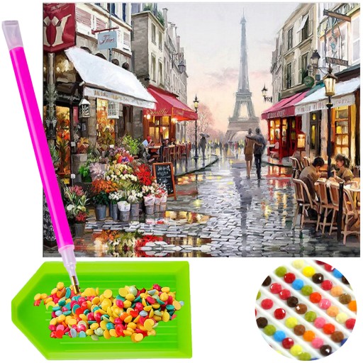 Diamantové vyšívanie Eiffelova veža OBRAZOVÁ MOZAIKA Paris 5D Diamond Scrapbook