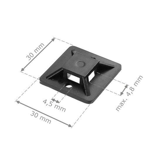 RÚČKA UPEVŇOVACIEHO KÁBLA 30x30 mm 10 KS