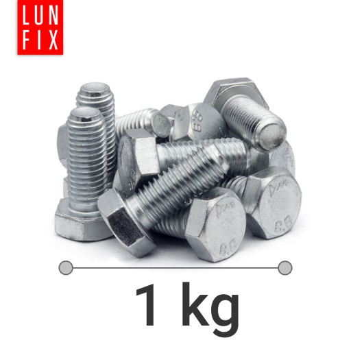 METRICKÉ SKRUTKY M8x30, pozinkované, trieda 8.8, din933 - 1kg