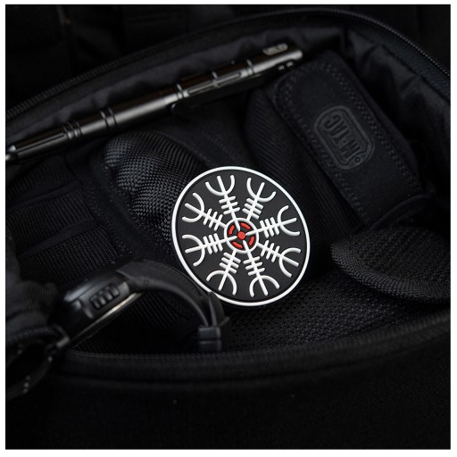 3D náplasťová prilba Terror Aegishjalmur M-Tac Emblém PVC na suchý zips čierna/biela