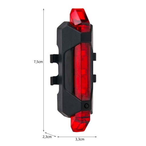 USB zadné svetlo na bicykel