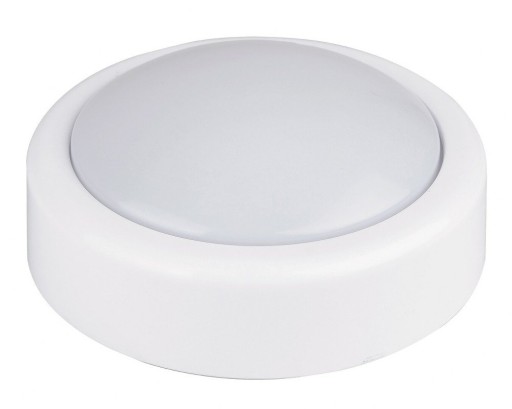 Biele okrúhle LED nábytkové svietidlo 0,3W PUSH LIGHT