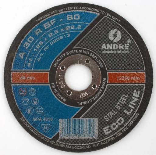 KOVOVÉ REZNÉ KOTÚČE 125x1x22,2 MM ANDRE