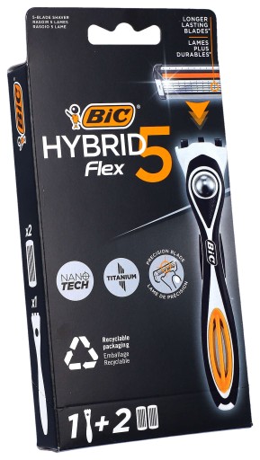 Pánsky 5-BLADE kazetový holiaci strojček BIC Hybrid Flex 5 + 2 kazety