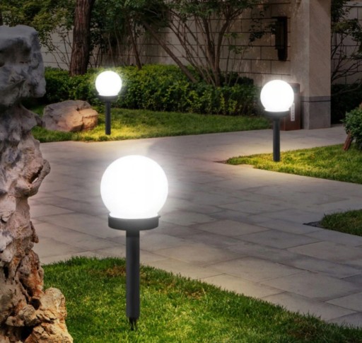 LED záhradné svietidlo SOLAR BALL WHITE 10 cm