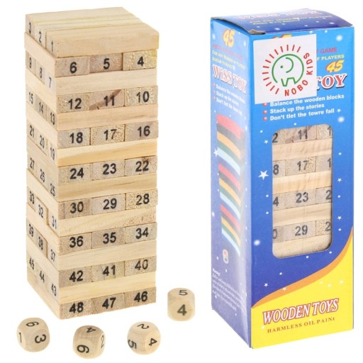 Veža rodinná arkádová hra Drevené puzzle kývajúca sa veža