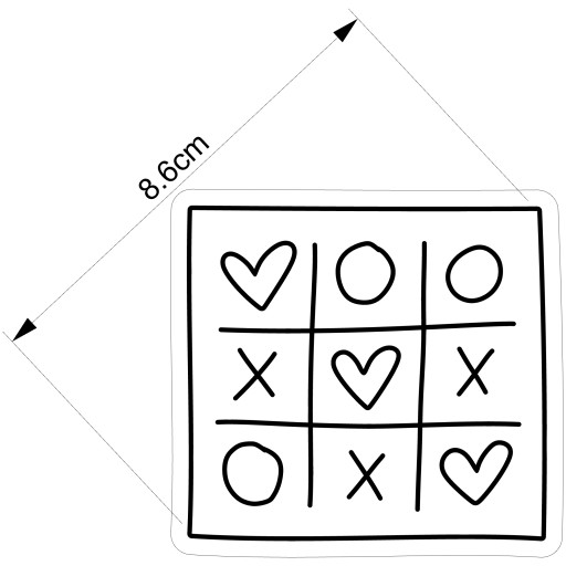 PREMIUM Formička na perníčky VALENTÍNSKE srdiečko Tic Tac Toe 8cm