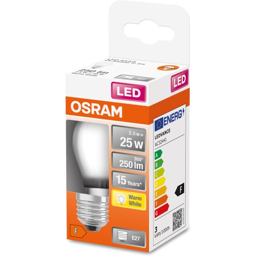LED žiarovka SMALL BALL E27 2,5W = 25W 2700K OSRAM