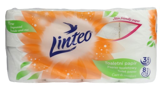 Linteo toaletný papier neparfumovaný 8 ks.
