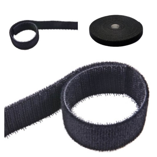 Páska na suchý zips 20mm OBOJSTRANNÁ Čierna HRUB