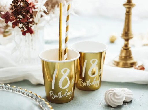 Poháre 18th Birthday Eighteen Golden 220 ml