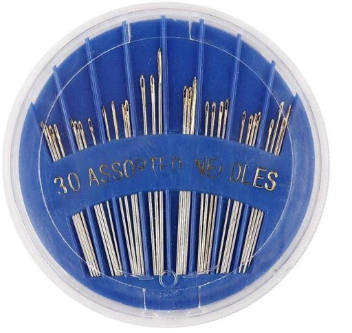 Krajčírske ručné šijacie ihly v otočnom skrutkovacom boxe, 30 ks.