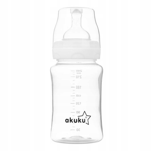AKUKU ŠIROKÉ ANTIKOLICKÉ FĽAŠE, cumlík 240ml 0m