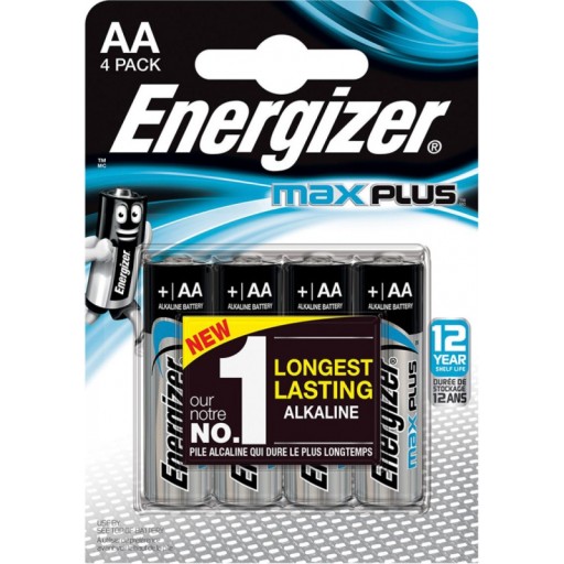 4x alkalická batéria Energizer MAX PLUS AA LR6, hrubé tyčinky