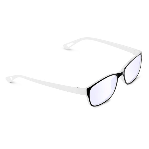 Klasické unisex okuliare DELI, modrý kontrolný filter, biele