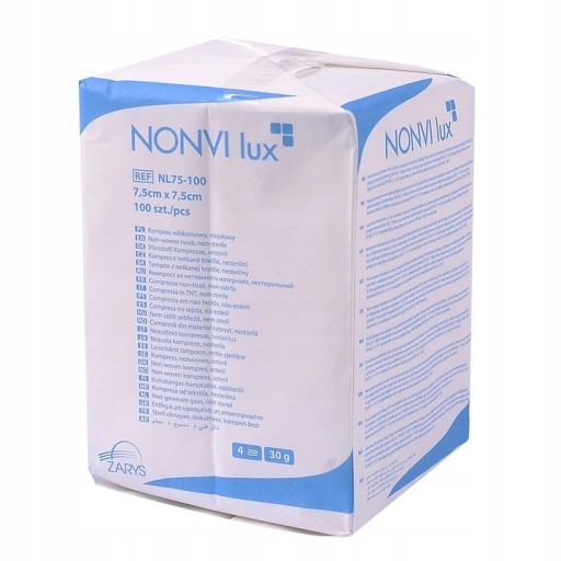 NETKANÉ KOMPRESY nesterilné gázové tampóny Tamponáda 7,5x7,5cm - 100 KS