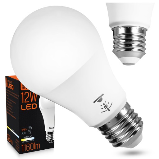 E27 LED žiarovka 12W pohybový a súmrakový senzor neutrálna biela mikrovlnná rúra