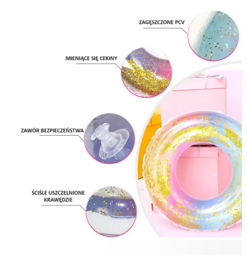NAFUKOVACIE PLAVECKÉ KOLESO S DÚHOVÝMI GLITTRAMI 57 cm #70