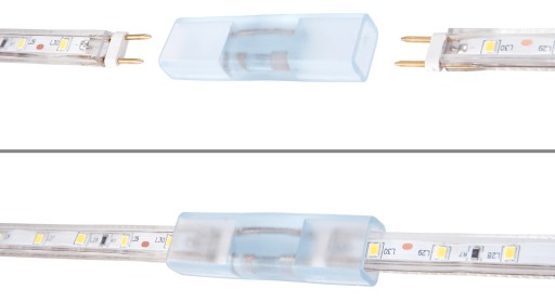 LED PÁS 230V 2835/60 1M IP68 5W TEPLÁ BIELA