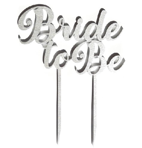 Bride to Be Wedding Bride Topper Preglejka Silver